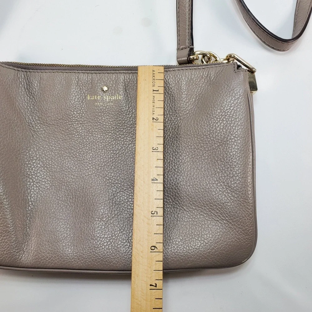 Kate Spade New York Leila Womens Leather‎ Triple Gusset Crossbody Bag Taupe Nude